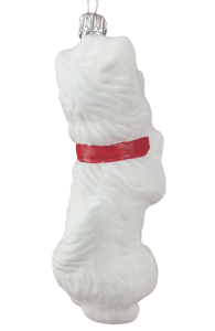 Westie Hund, ca. 12cm hoch, Christbaumschmuck aus Glas, mundgeblasen und handbemalt_3