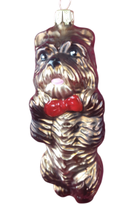 Terrier Hund, ca. 12cm hoch, Christbaumschmuck aus Glas, mundgeblasen und handbemalt_3