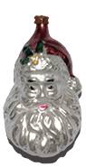 Weihnachtsmann Kopf, Christbaumschmuck aus Glas, ca. 8cm hoch, mundgeblasen und handbemalt_3