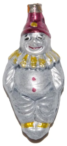 Dicker Clown, Christbaumschmuck aus Glas, Höhe ca. 9cm, mundgeblasen und handbemalt_3