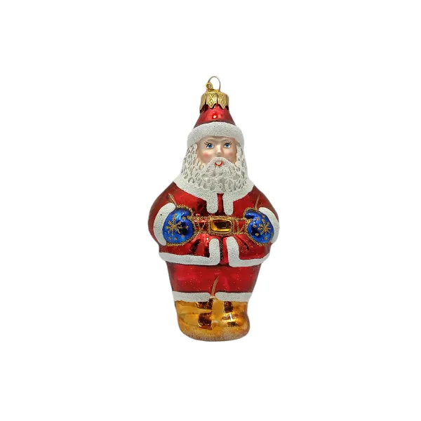 Kleiner brauner Hund mit roter Schleife ca. 11cm hoch, Christbaumschmuck aus Glas,_3-506-507-508-509