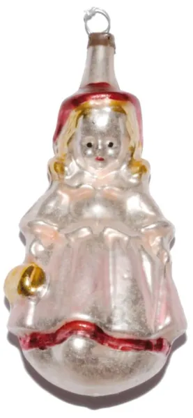 Ein Traum , schönes Biedermeir Mädchen, Weihnachtsbaumschmuck aus Glas ca 10 cm, nostalgischer Chris