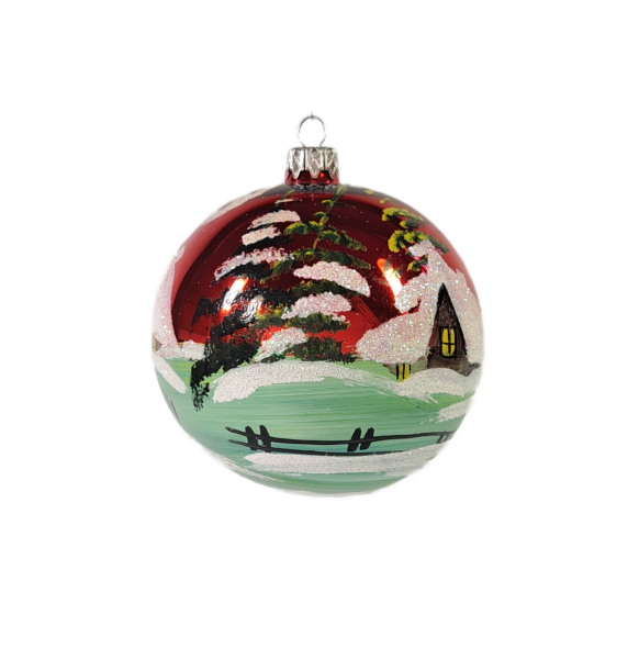 Exklusive schöne Christbaumkugel aus Glas in rot glänzend mit schöner ...