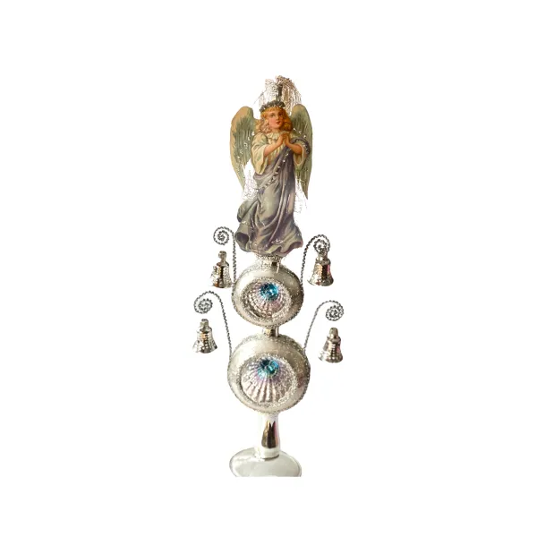 Exklusive viktorianische Glockenspitze silber mit Engelsoblate , doppel Reflex 35 cm