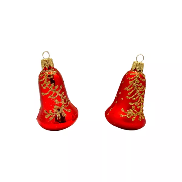 Exklusives 40er Christbaumschmuck Set in Bordeaux-Rot und Eislack-Gold bemalt , mundgeblasen und lie_3-533