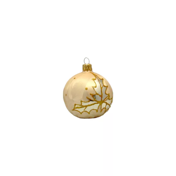 Exklusives 40er Christbaumschmuck Set in Bordeaux-Rot und Eislack-Gold bemalt , mundgeblasen und lie_3-559