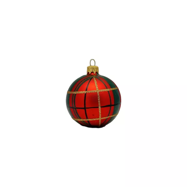 Exklusives 40er Christbaumschmuck Set in Bordeaux-Rot und Eislack-Gold bemalt , mundgeblasen und lie_3-534