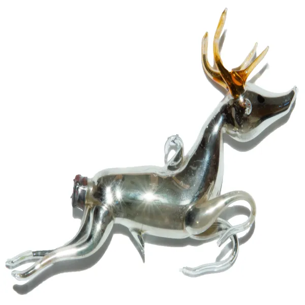 Freigeformter fliegender Hirsch klein 11 cm , nostalgischer Christbaumschmuck_3