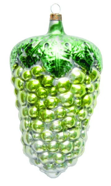 Große Traube XXL aus Glas 13 cm in grün , mundgeblasen und liebevoll von Hand bemalt, nostalgischer_3