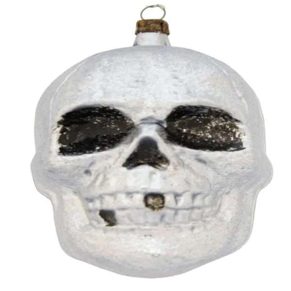 großer grusliger Totenkopf, Totenschädel aus Glas ca 12 cm , Weihnachtsbaumschmuck der besonderen Ar_3