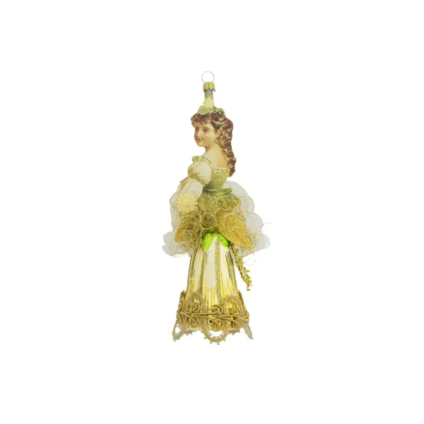Grüne Prinzessin-Glockenkleid, viktorianischer Christbaumschmuck, Handarbeit, 17 cm_3