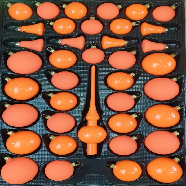 Neon Orange Christbaumschmuck Set 39-teilig Christbaumschmuck Lauscha_3