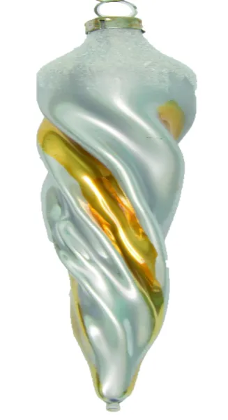 schöner Eiszapfen in gold und silber ca 16 cm , nostalgischer Christbaumschmuck , mundgeblasen und l_3