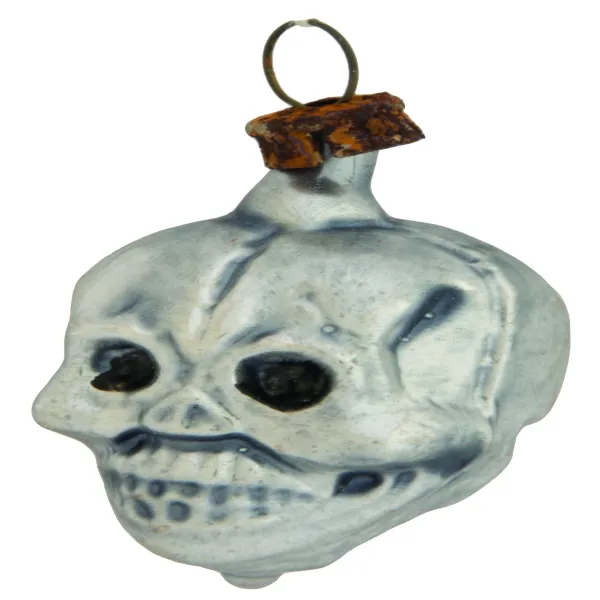 Schöner miniatur Schädel, Totenkopf aus Glas 4,5cm, Weihnachtsbaumschmuck in nostalgischer Form_3