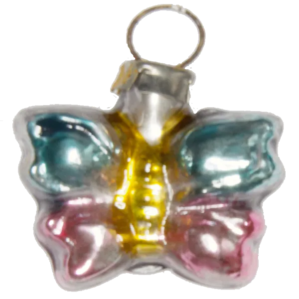 Schöner miniatur Schmetterling aus Glas 3cm, Weihnachtsbaumschmuck in nostalgischer Form
