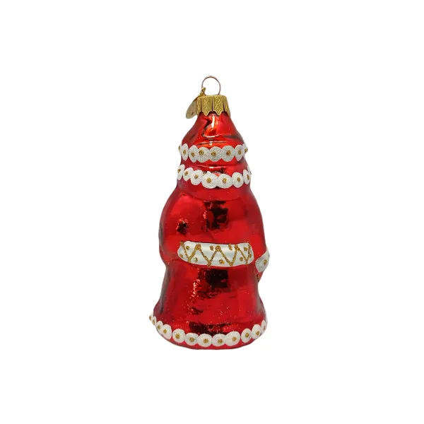 Kleiner brauner Hund mit roter Schleife ca. 11cm hoch, Christbaumschmuck aus Glas,_3-506-507-508