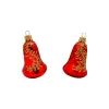 Exklusives hochwertiges Christbaumschmuck Set 40 teilig in Rot und goldener Ranke bemalt Lauscha mundgeblasen