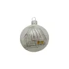 Exclusive set of 40 Christmas tree decorations in matt white, painted with a beautiful silver house and forest