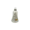 Exclusive set of 40 Christmas tree decorations in matt white, painted with a beautiful silver house and forest