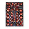 Exklusives 40er Christbaumschmuck Set in Bordeaux-Rot und Eislack-Gold bemalt , mundgeblasen und lie_3-534