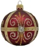 Exklusives 40er Christbaumschmuck Set in Bordeaux-Rot und Eislack-Gold bemalt , mundgeblasen und lie_3-533-627