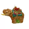 Festlich geschmückter Elefant 11 cm hoch, Christbaumschmuck Lauscha mundgeblasen und handbemalt