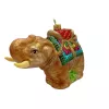 Festlich geschmückter Elefant 11 cm hoch, Christbaumschmuck Lauscha mundgeblasen und handbemalt