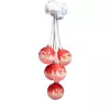 Illuminated hanging red with 5 glass balls, Thuringian Forest