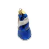 Weihnachtsmann Santa Blau 11cm hoch, Christbaumschmuck aus Glas, mundgeblasen und handbemalt