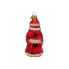 Weihnachtsmann Santa roter Mantel 10 cm hoch, Christbaumschmuck Lauscha mundgeblasen handbemalt aus Glas