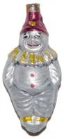 Dicker Clown, Christbaumschmuck aus Glas, Höhe ca. 9cm, mundgeblasen und handbemalt