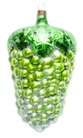 Große Traube XXL aus Glas 13 cm in grün , mundgeblasen und liebevoll von Hand bemalt Lauscha