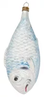 großer schöner Fisch XXL,blau, aus Glas ,edler Weihnachtsbaumschuck ca 12 cm, nostalgie pur