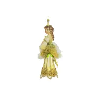 Grüne Prinzessin-Glockenkleid, viktorianischer Christbaumschmuck, Handarbeit, 17 cm