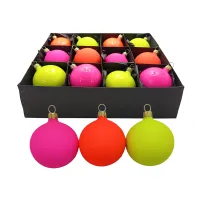 Neon Mix Christbaumschmuck 6 cm Set12 teilig Christbaumschmuck Lauscha mundgeblasen