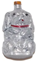 Niedlicher Hund "DARLING" als Weihnachtsbaumschmuck aus Glas, mit rotem Halsband, ca 9 cm,