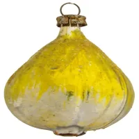 Schöne Birne gelb aus Glas 6cm, Weihnachtsbaumschmuck in nostalgischer Form