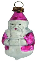 Schöner miniatur Santa, Weihnachtsmann aus Glas 6 cm, Weihnachtsbaumschmuck in nostalgischer Form_3