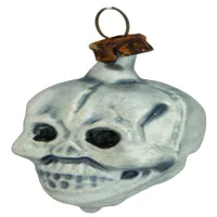 Schöner miniatur Schädel, Totenkopf aus Glas 4,5cm, Weihnachtsbaumschmuck in nostalgischer Form_3