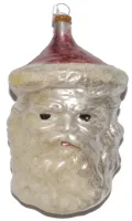 schöner nostalgischer Christbaumschmuck SANTA Kopf vs. ALT ,aus Glas ca 12 cm , mundgeblasen