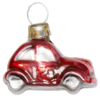 Schönes miniatur Auto rot aus Glas 3cm, Weihnachtsbaumschmuck in nostalgischer Form
