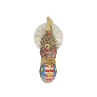 USA Ei-Baum Oblate Glasfaser Schweif, viktorianischer Christbaumschmuck, Handarbeit, 18cm