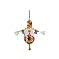 Viktorianische Christbaumspitze Vogelspitze mit Reflexkugel, Oblate 25 cm-